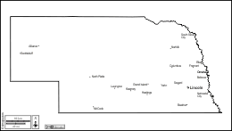 Nebraska: Free maps, free blank maps, free outline maps, free base maps