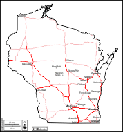 Wisconsin: Free maps, free blank maps, free outline maps, free base maps
