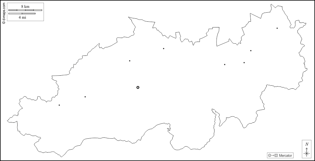 Provinz Blida : d-maps.com: Kostenlose Karten, kostenlose stumme Karte, kostenlose unausgefüllt Landkarte, kostenlose hochauflösende Umrisskarte : Umrisse, Wichtige Städte, weiß