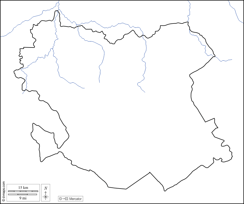 Provincia di Saida : d-maps.com: mappa gratuita, mappa muta gratuita, cartina muta gratuita : litorali, limiti, idrografia, bianco