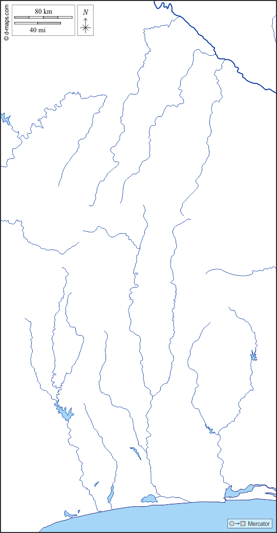 بنين : خريطة مجانية, خريطة خاليه من الفراغ, خريطة الخطوط العريضة, خريطة القاعدة الحرة
 : سواحل, هيدروغرافيا