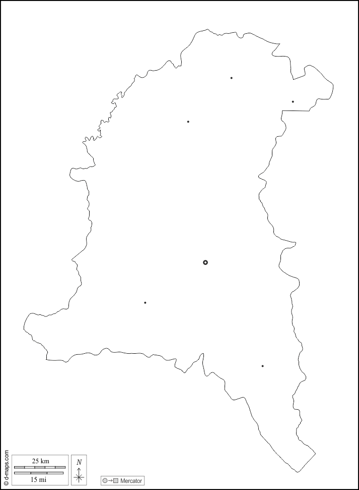 Djôrô : d-maps.com: mappa gratuita, mappa muta gratuita, cartina muta gratuita : contorni, principali città, bianco