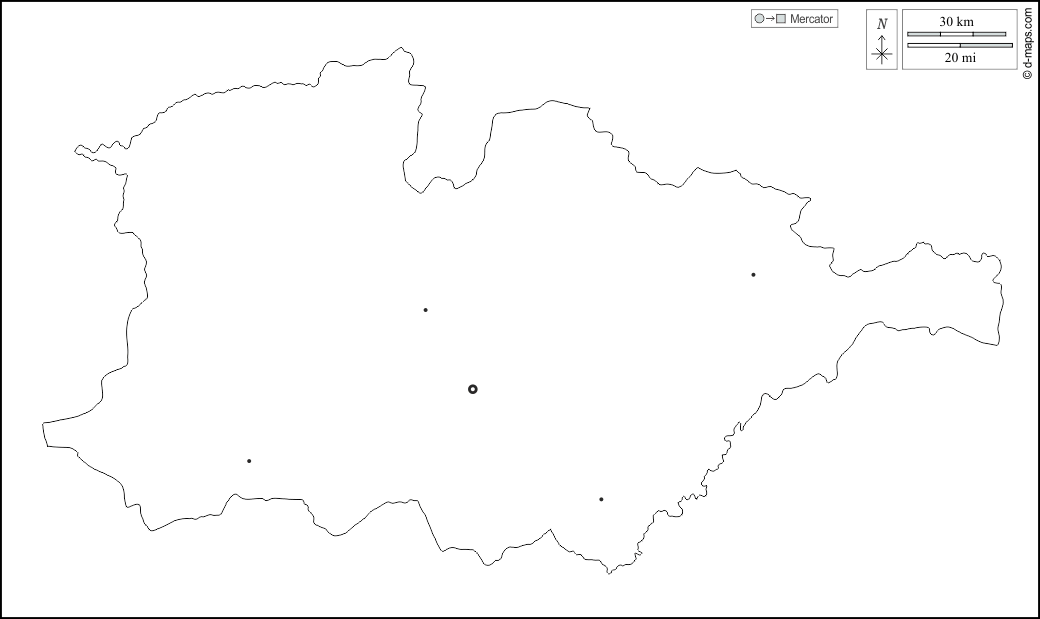 Guiriko : d-maps.com: mappa gratuita, mappa muta gratuita, cartina muta gratuita : contorni, principali città, bianco