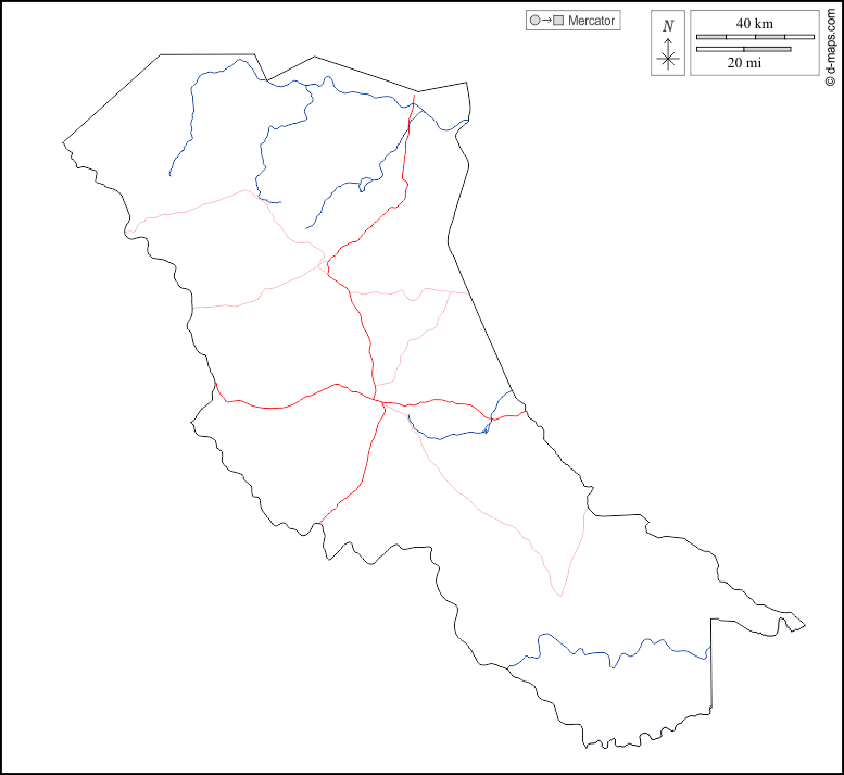 Liptako : d-maps.com: mappa gratuita, mappa muta gratuita, cartina muta gratuita : contorni, idrografia, strade, bianco