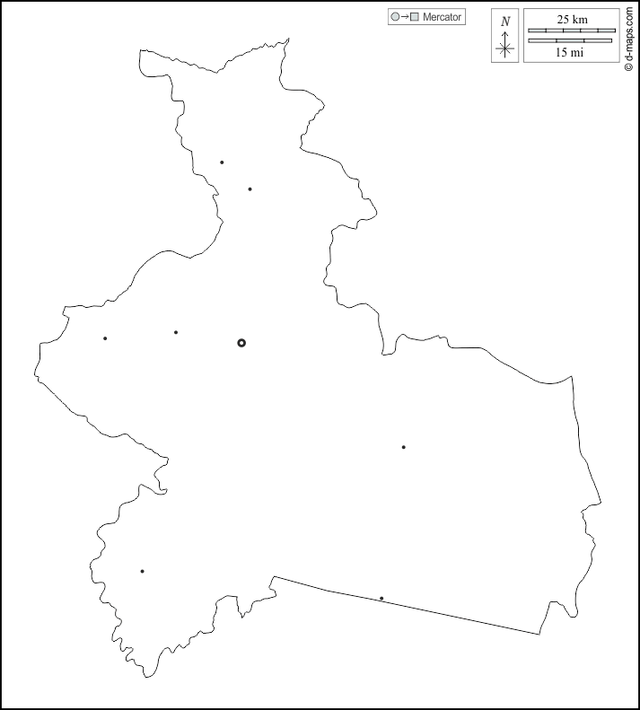 ナカンベ : d-maps.com: 無料地図, 無料の空の地図, 無料のアウトラインマップ, 無料のベースマップ
 : 輪郭, 主要都市, 白い