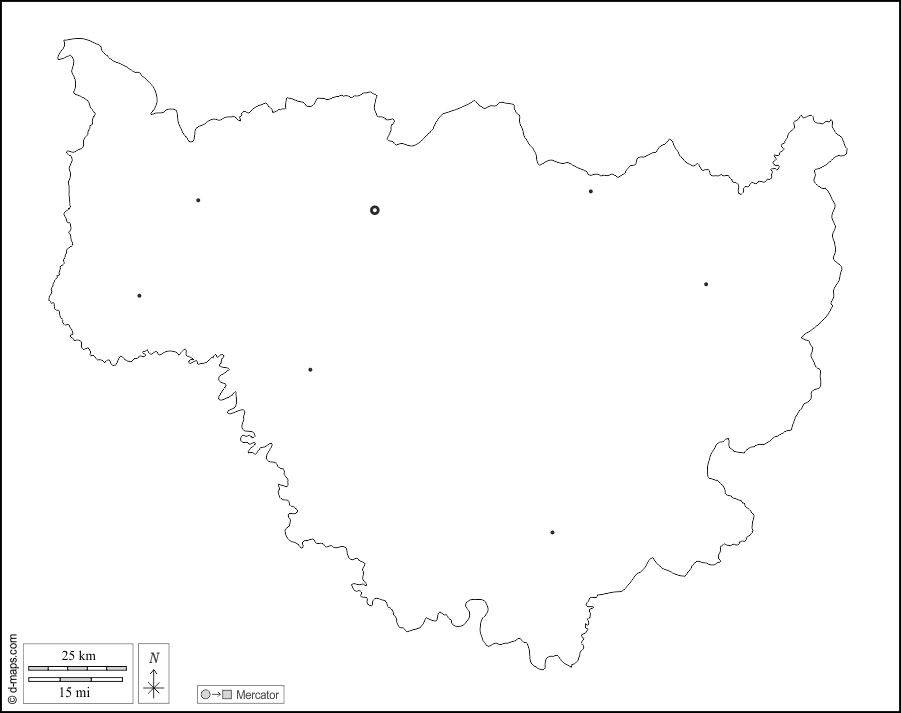 坦努尼扬 : d-maps.com: 免费地图, 免费的空白地图, 免费的轮廓地图, 免费基地地图 : 大纲, 主要城市, 白