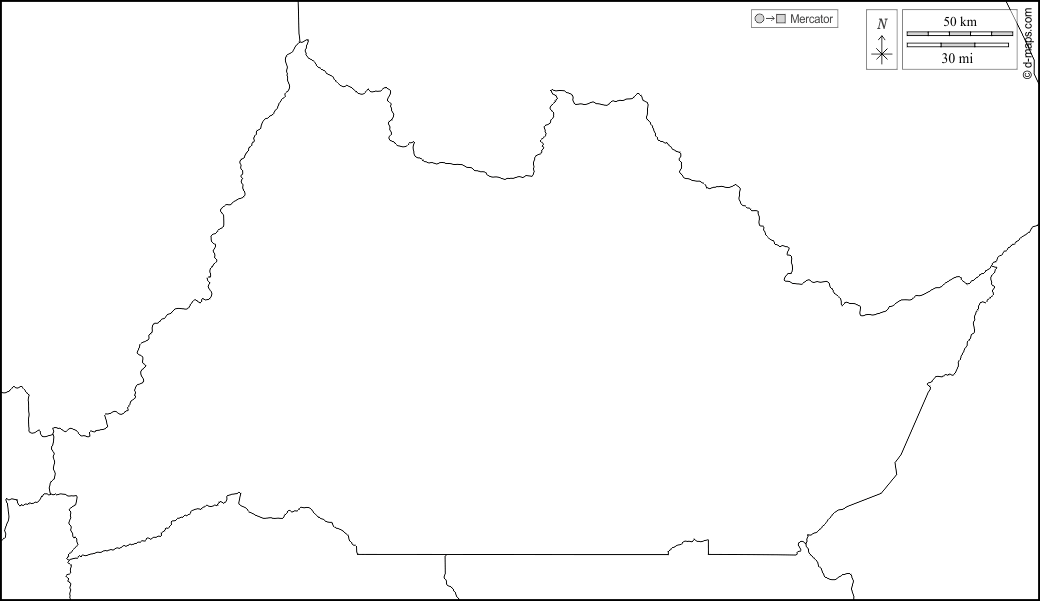 Regione di Adamaoua : d-maps.com: mappa gratuita, mappa muta gratuita, cartina muta gratuita : frontiere, bianco