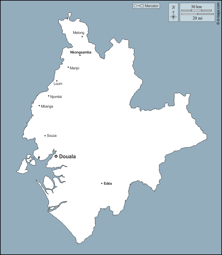 リトラル州 : d-maps.com: 無料地図, 無料の空の地図, 無料のアウトラインマップ, 無料のベースマップ
 : 輪郭, 主要都市, 名前