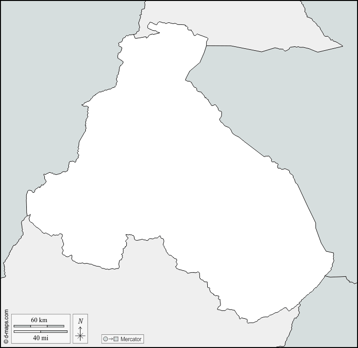 Regione del Nord : d-maps.com: mappa gratuita, mappa muta gratuita, cartina muta gratuita : frontiere
