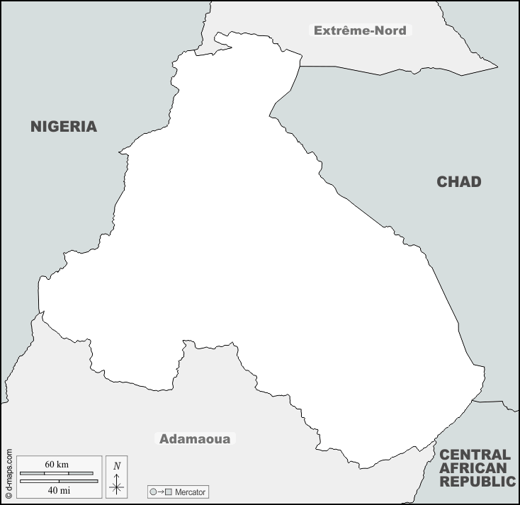 Regione del Nord : d-maps.com: mappa gratuita, mappa muta gratuita, cartina muta gratuita : frontiere, nomi