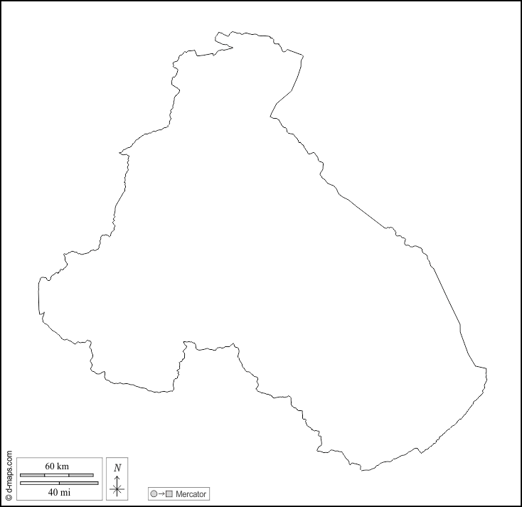 Regione del Nord : d-maps.com: mappa gratuita, mappa muta gratuita, cartina muta gratuita : contorni, bianco