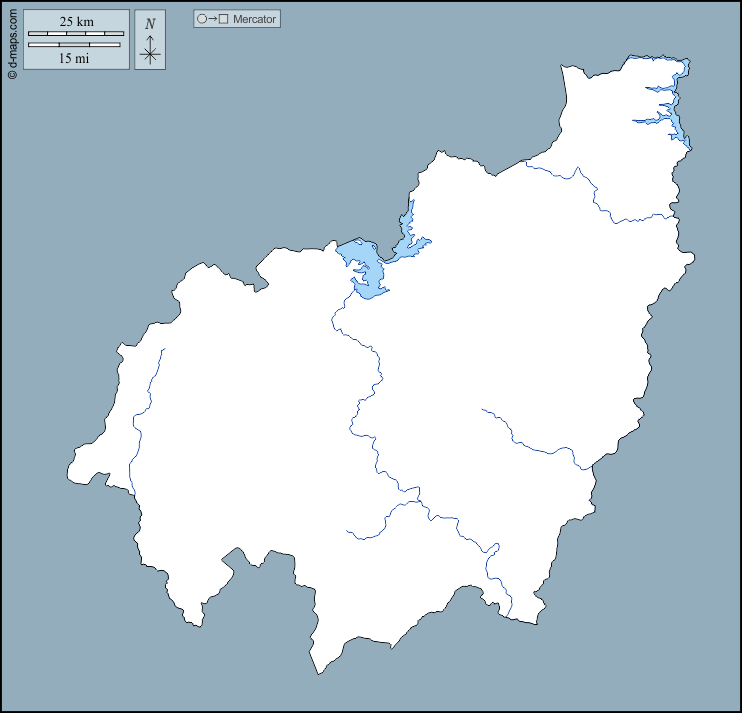 West Region : d-maps.com: free map, free blank map, free outline map, free base map : outline, hydrography