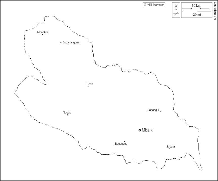 Lobaye : d-maps.com: Kostenlose Karten, kostenlose stumme Karte, kostenlose unausgefüllt Landkarte, kostenlose hochauflösende Umrisskarte : Umrisse, Wichtige Städte, Namen, weiß