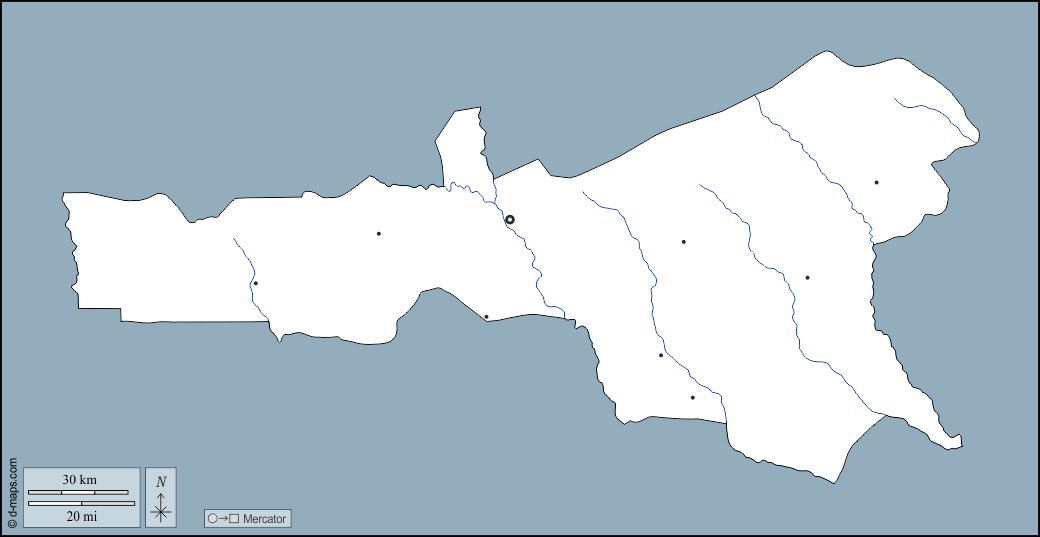 Mambéré : d-maps.com: mapa livre, mapa em branco livre, mapa livre do esboço, mapa básico livre
 : contornos, hidrografia, principais cidades