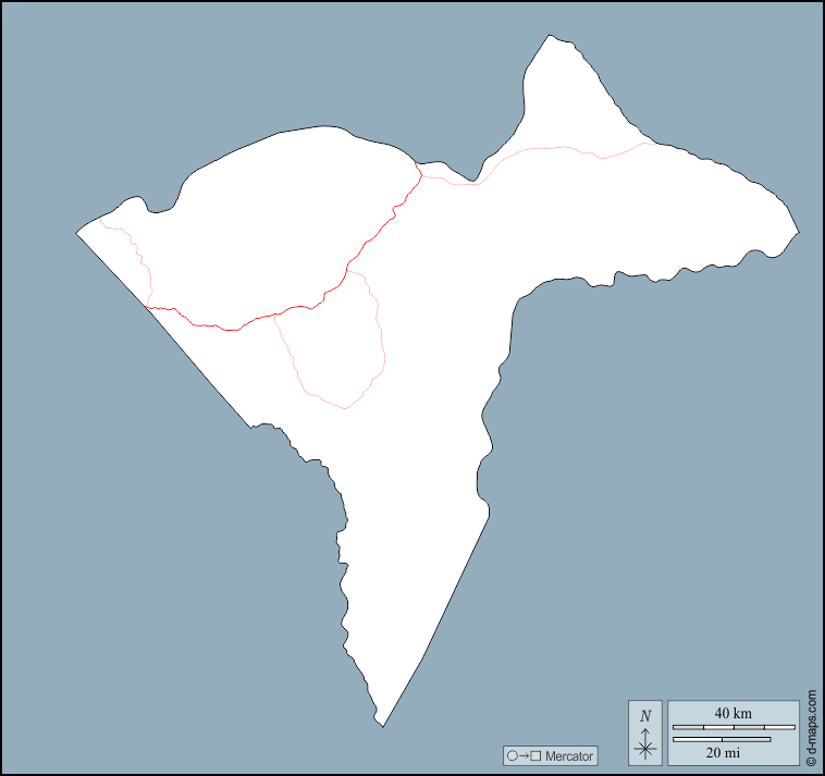 桑加-姆巴埃雷省 : d-maps.com: 免费地图, 免费的空白地图, 免费的轮廓地图, 免费基地地图 : 大纲, 道路