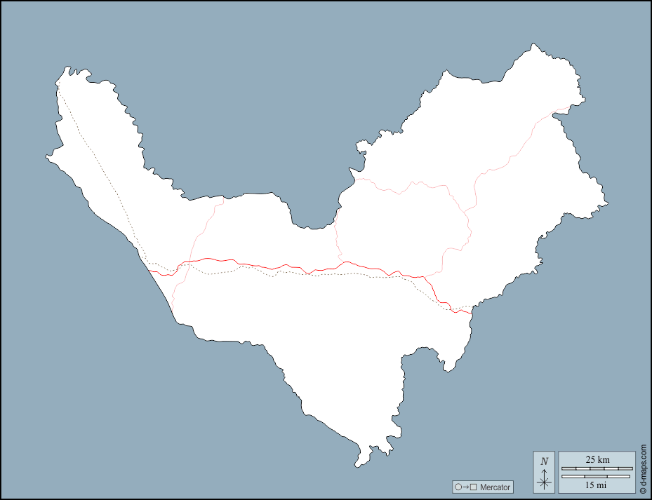 Bouenza : d-maps.com: free map, free blank map, free outline map, free base map : outline, roads