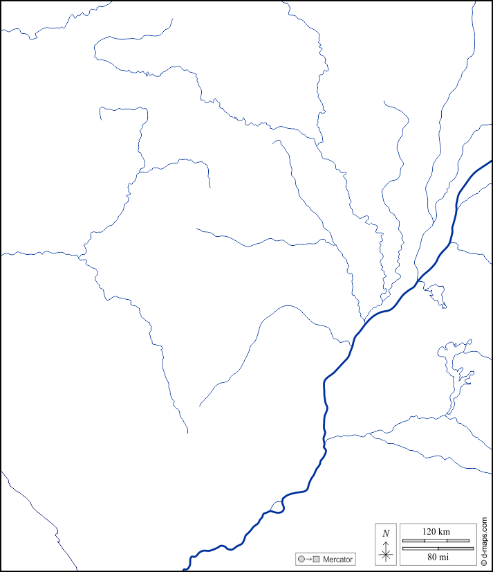 Congo : d-maps.com: free map, free blank map, free outline map, free base map : coasts, hydrography