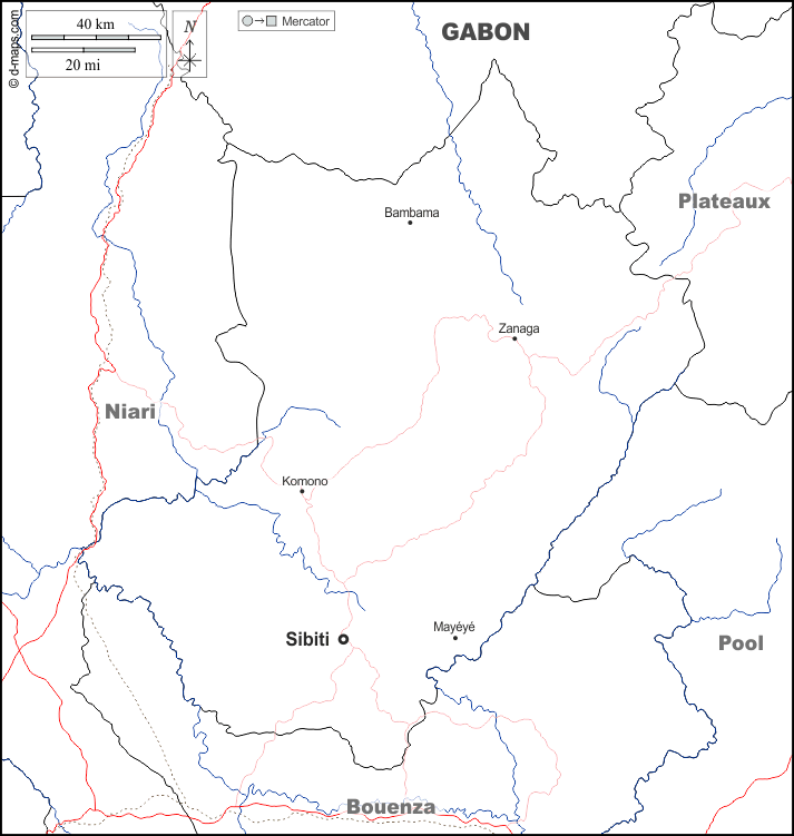萊庫穆省 : d-maps.com: 免费地图, 免费的空白地图, 免费的轮廓地图, 免费基地地图 : 边界, 水文学, 主要城市, 道路, 名称, 白