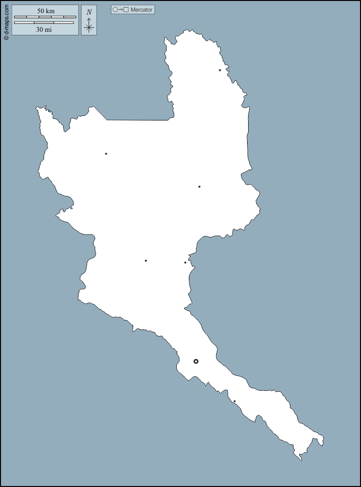 Niari : d-maps.com: free map, free blank map, free outline map, free base map : outline, main cities