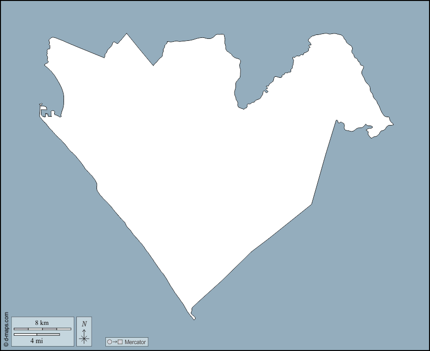 Pointe-Noire : d-maps.com: Kostenlose Karten, kostenlose stumme Karte, kostenlose unausgefüllt Landkarte, kostenlose hochauflösende Umrisskarte : Umrisse