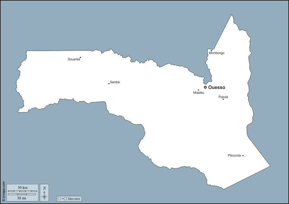 Sangha : d-maps.com: mapa gratuito, mapa mudo gratuito, mapa en blanco gratuito, plantilla de mapa : contornos, principales ciudades, nombres