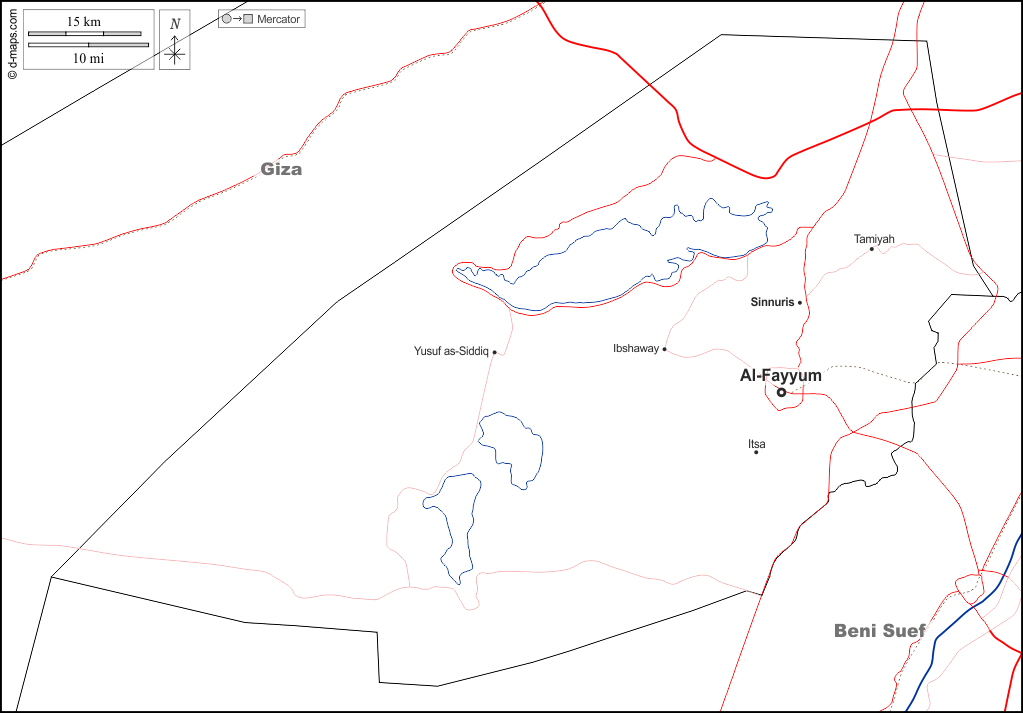 Эль-Файюм : d-maps.com: Бесплатная карта, бесплатная карта, свободная карта, Бесплатная базовая карта
 : границы, гидрографии, Главные города, дорог, имена, Белый