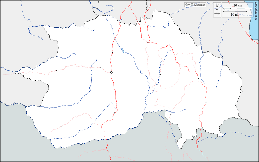Sud : d-maps.com: mappa gratuita, mappa muta gratuita, cartina muta gratuita : frontiere, idrografia, principali città, strade