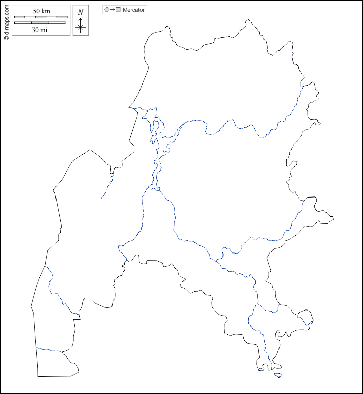 Région Benishangul-Gumuz : d-maps.com: carte géographique gratuite, carte géographique muette gratuite, carte vierge gratuite, fond de carte gratuit, formats graphiques courants : contours, hydrographie, blanc