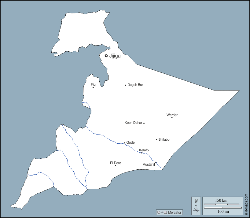 Somali : d-maps.com: Kostenlose Karten, kostenlose stumme Karte, kostenlose unausgefüllt Landkarte, kostenlose hochauflösende Umrisskarte : Umrisse, Hydrografie, Wichtige Städte, Namen