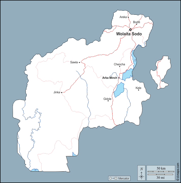 South Ethiopia, d-maps.com: free map, free blank map, free outline ...