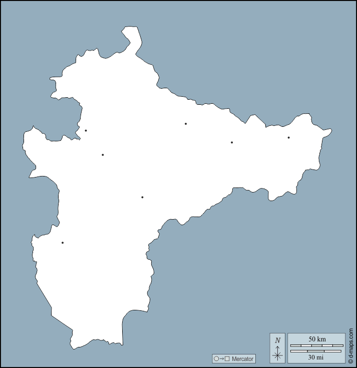 Región Suroeste : d-maps.com: mapa gratuito, mapa mudo gratuito, mapa en blanco gratuito, plantilla de mapa : contornos, principales ciudades