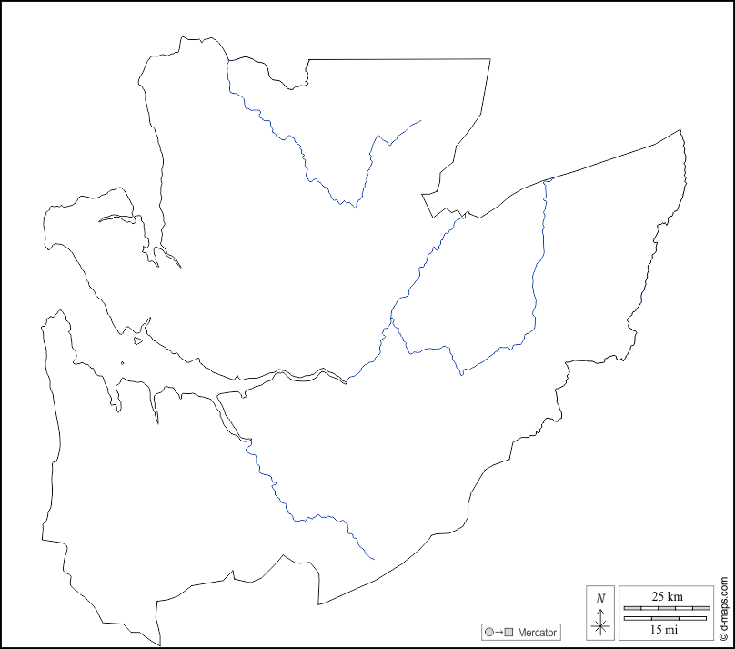 Estuaire : d-maps.com: free map, free blank map, free outline map, free base map : outline, hydrography, white