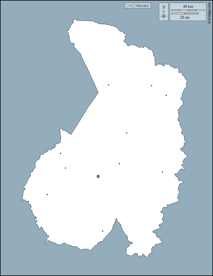 Alto Ogoué : d-maps.com: mapa livre, mapa em branco livre, mapa livre do esboço, mapa básico livre
 : contornos, principais cidades