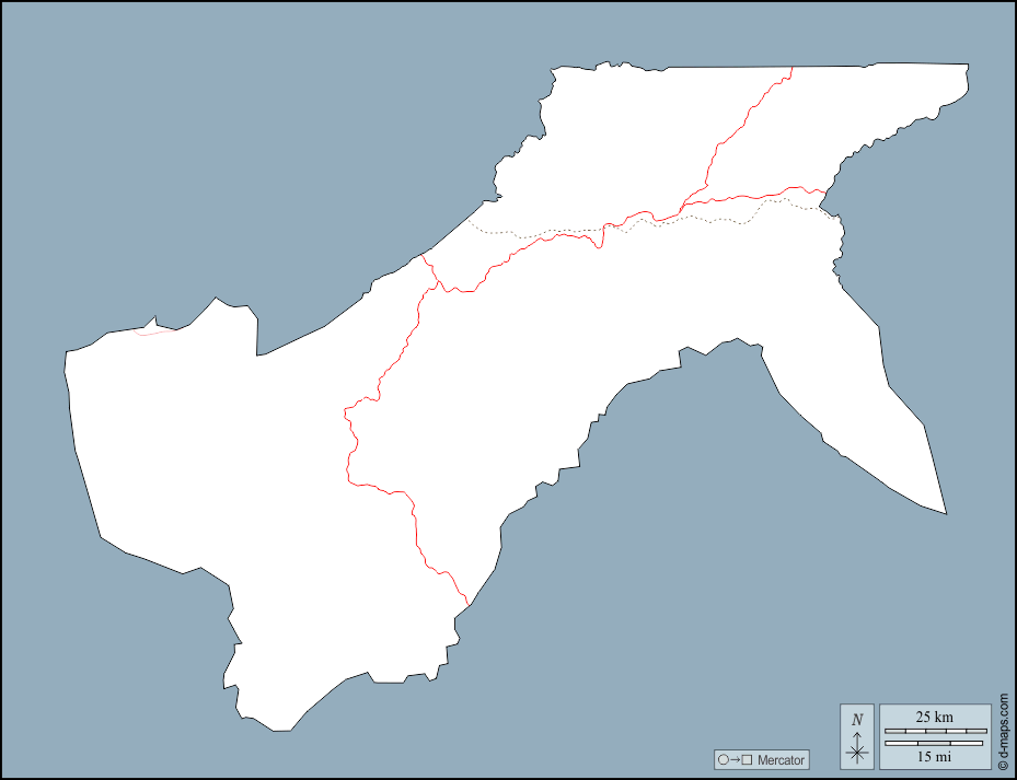Moyen-Ogooué : d-maps.com: mappa gratuita, mappa muta gratuita, cartina muta gratuita : contorni, strade