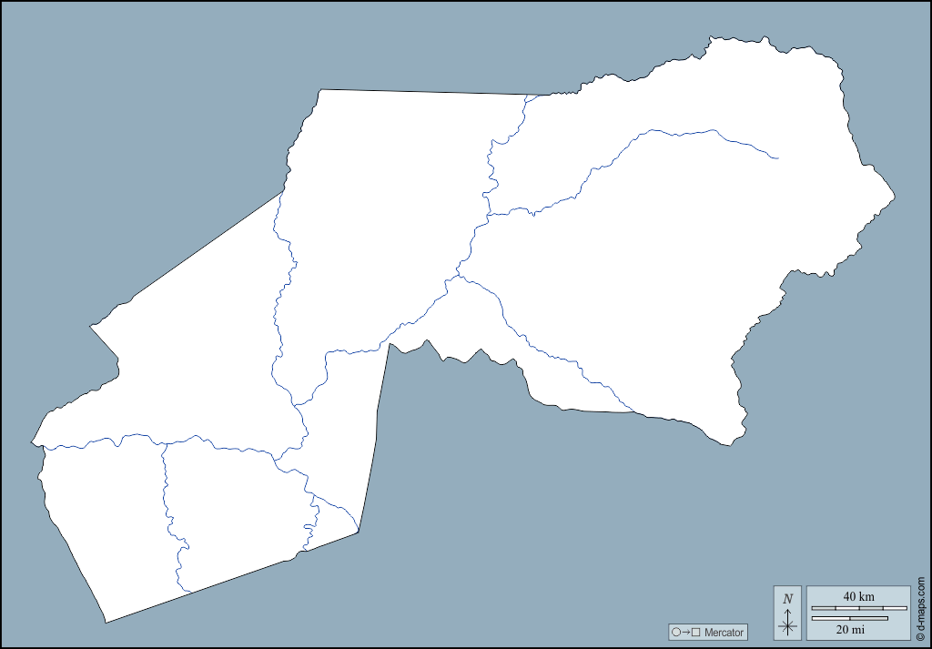 Ogooué-Ivindo : d-maps.com: free map, free blank map, free outline map, free base map : outline, hydrography