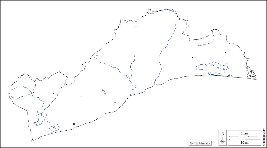 Большая Аккра : d-maps.com: Бесплатная карта, бесплатная карта, свободная карта, Бесплатная базовая карта
 : контур, гидрографии, Главные города, Белый