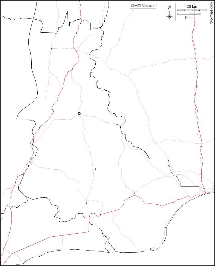 Volta : d-maps.com: mapa livre, mapa em branco livre, mapa livre do esboço, mapa básico livre
 : fronteiras, principais cidades, estradas, branco