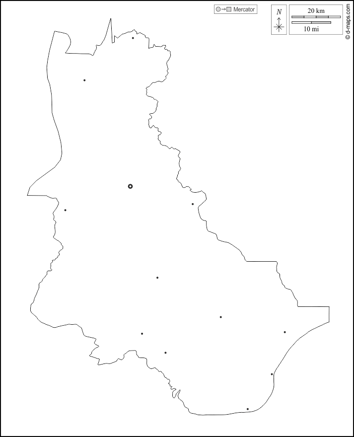 Вольта : d-maps.com: Бесплатная карта, бесплатная карта, свободная карта, Бесплатная базовая карта
 : контур, Главные города, Белый