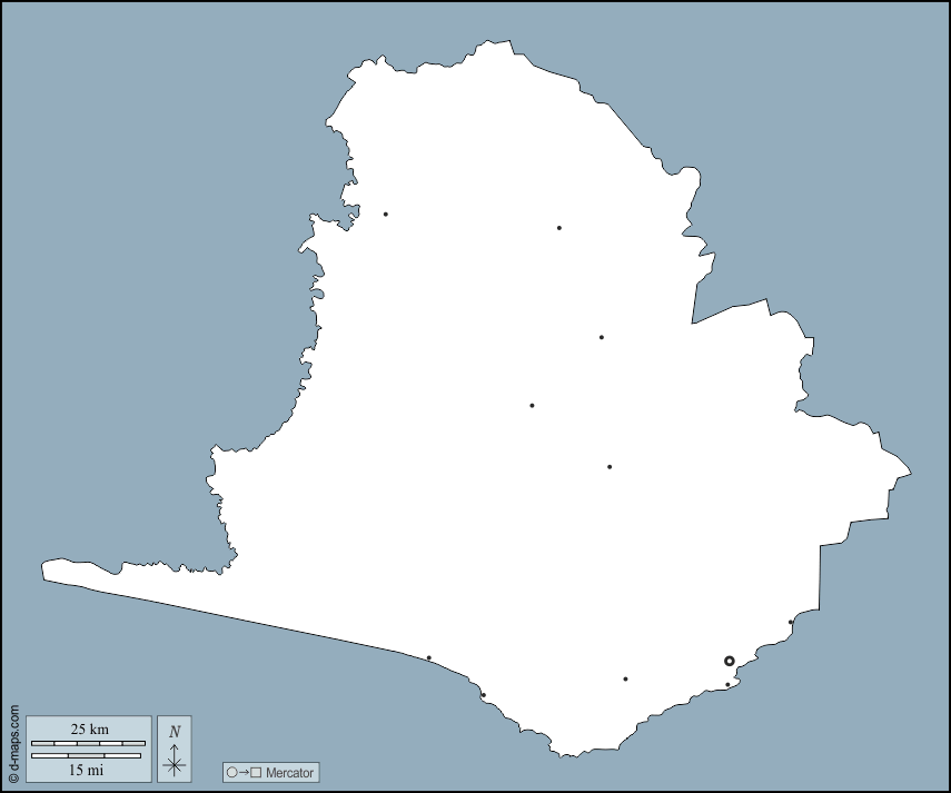 Western Region : d-maps.com: free map, free blank map, free outline map, free base map : outline, main cities
