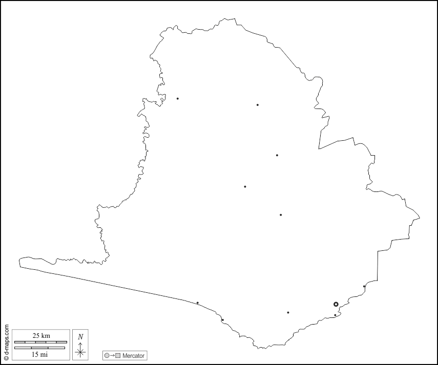 Ocidental : d-maps.com: mapa livre, mapa em branco livre, mapa livre do esboço, mapa básico livre
 : contornos, principais cidades, branco