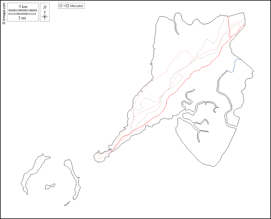 Conacri : d-maps.com: mapa livre, mapa em branco livre, mapa livre do esboço, mapa básico livre
 : contornos, hidrografia, estradas, branco
