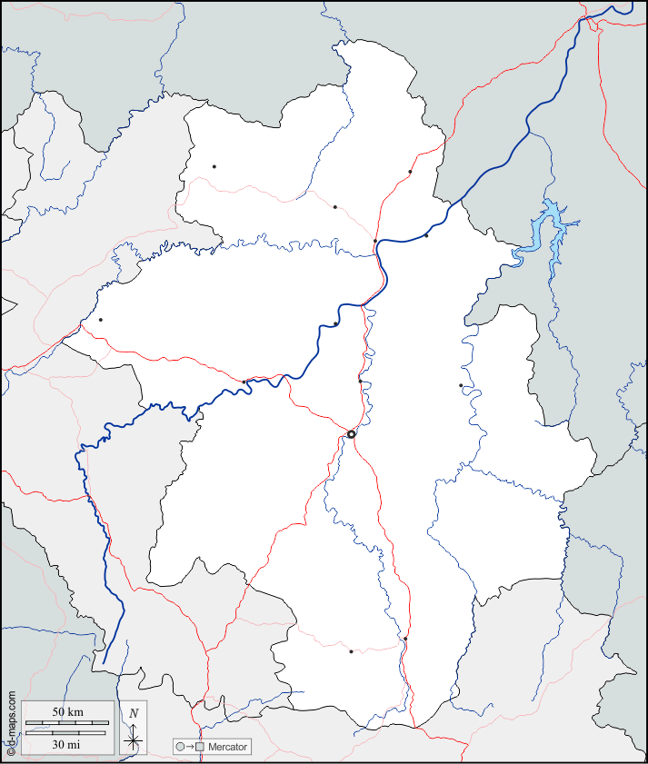 Région de Kankan : d-maps.com: carte géographique gratuite, carte géographique muette gratuite, carte vierge gratuite, fond de carte gratuit, formats graphiques courants : frontières, hydrographie, principales villes, routes