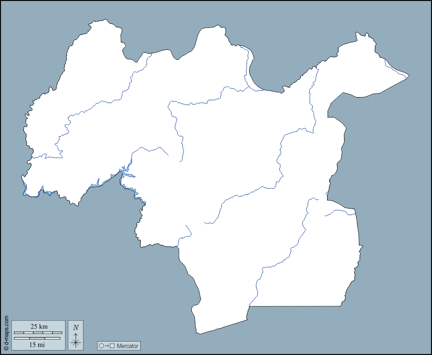 Mamou Region : d-maps.com: free map, free blank map, free outline map, free base map : outline, hydrography