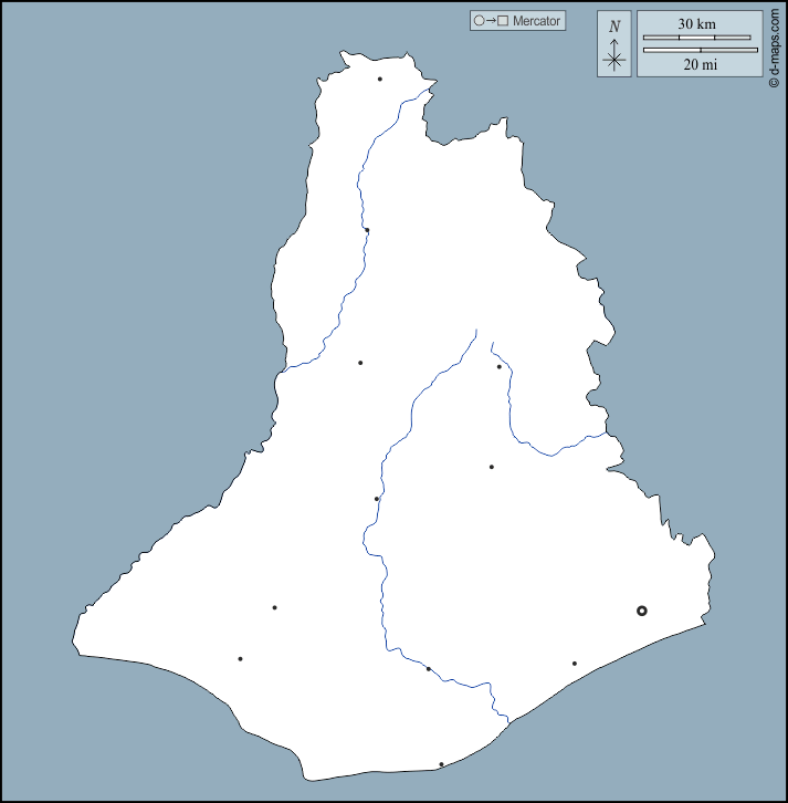 Androy : d-maps.com: Kostenlose Karten, kostenlose stumme Karte, kostenlose unausgefüllt Landkarte, kostenlose hochauflösende Umrisskarte : Umrisse, Hydrografie, Wichtige Städte