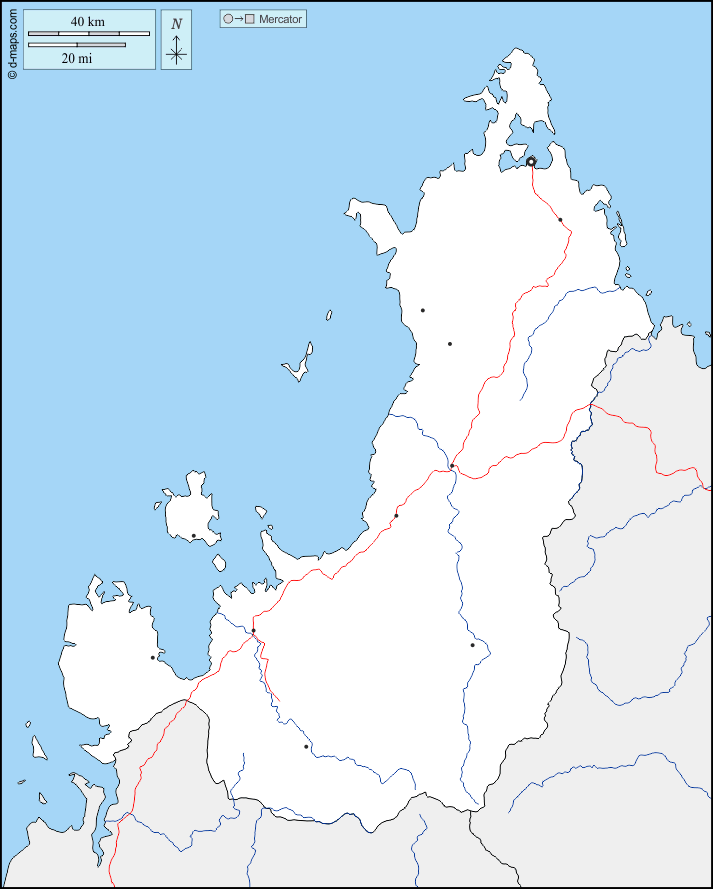 Diana : d-maps.com: free map, free blank map, free outline map, free base map : boundaries, hydrography, main cities, roads