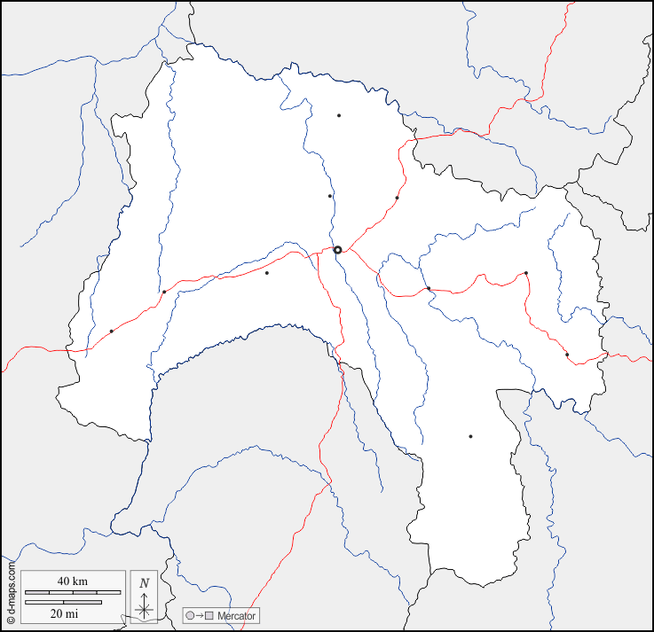 Ihorombe : d-maps.com: mappa gratuita, mappa muta gratuita, cartina muta gratuita : frontiere, idrografia, principali città, strade