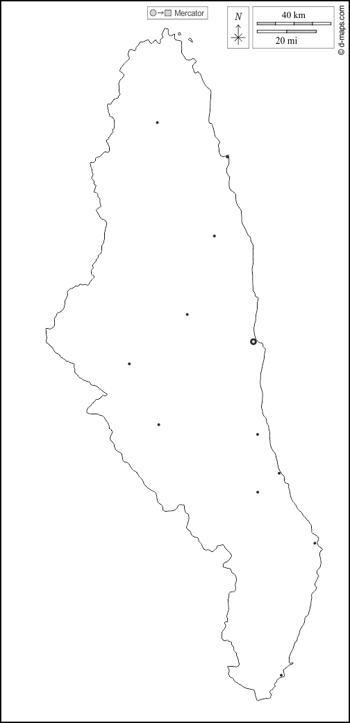 Sava : d-maps.com: carte géographique gratuite, carte géographique muette gratuite, carte vierge gratuite, fond de carte gratuit, formats graphiques courants : contours, principales villes, blanc