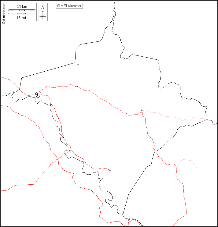 Gorgol : d-maps.com: carte géographique gratuite, carte géographique muette gratuite, carte vierge gratuite, fond de carte gratuit, formats graphiques courants : frontières, principales villes, routes, blanc