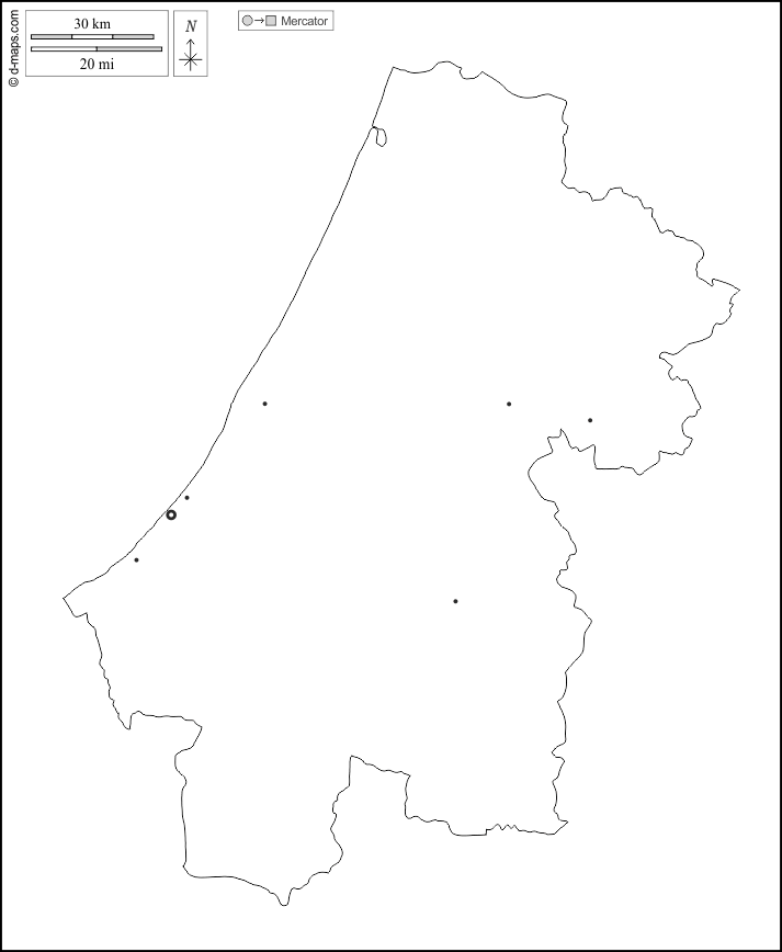 Rabat-Salé-Kénitra : d-maps.com: Kostenlose Karten, kostenlose stumme Karte, kostenlose unausgefüllt Landkarte, kostenlose hochauflösende Umrisskarte : Umrisse, Wichtige Städte, weiß