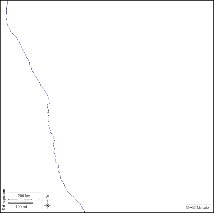 Namibia : d-maps.com: mappa gratuita, mappa muta gratuita, cartina muta gratuita : litorali, bianco